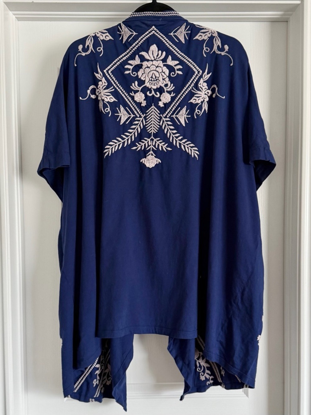 Johnny Was LA Embroidered Kimono Cotton Drape Front Cardigan Size 2X - Picture 3 of 10